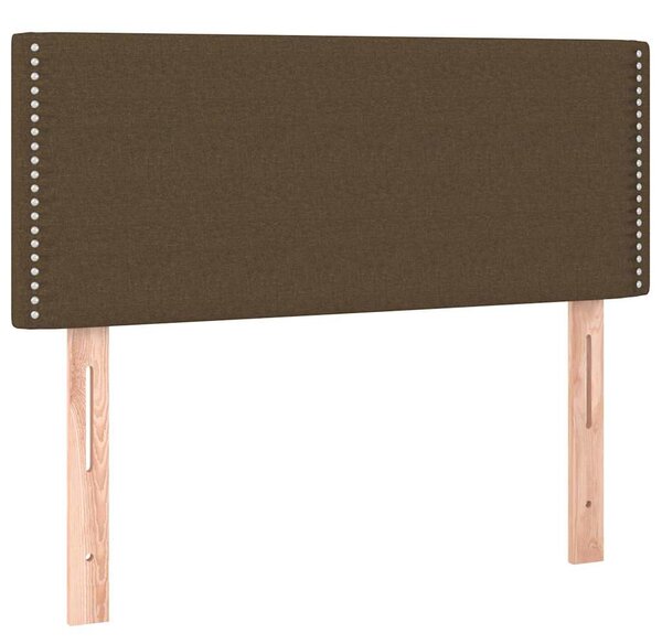 Čelo postele s LED tmavě hnědé 100x5x78/88 cm textil 3121465