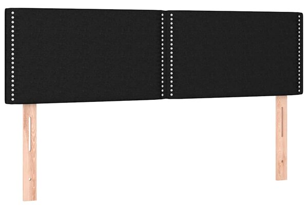 Čelo postele s LED černé 144x5x78/88 cm textil 3121472