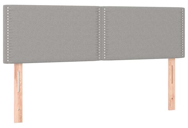 Čelo postele s LED světle šedé 144 x 5 x 78/88 cm textil 3121470