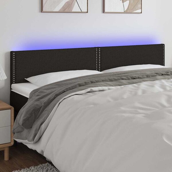 Čelo postele s LED černé 180x5x78/88 cm textil 3121488