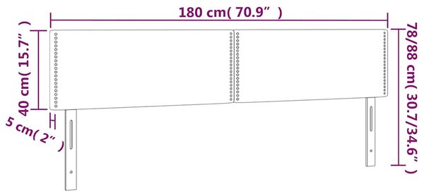 Čelo postele s LED černé 180x5x78/88 cm textil 3121488