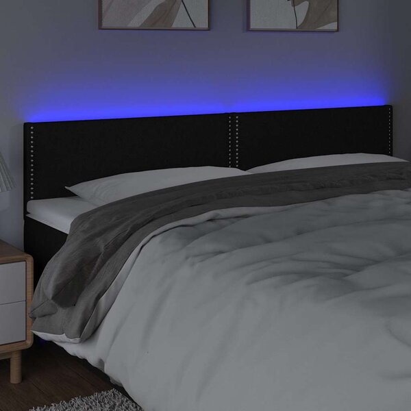 Čelo postele s LED černé 180x5x78/88 cm textil 3121488