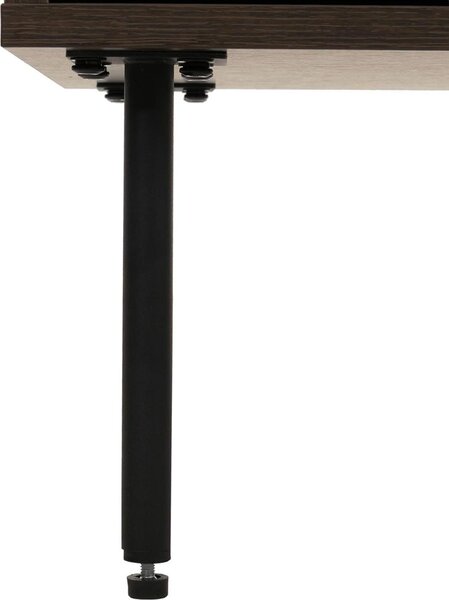 Komoda HWC-N78, příborník, 3 zásuvky 2 dvířka, skandinávský styl kov dřevo melamin MVG 85x150x40cm tmavě hnědá