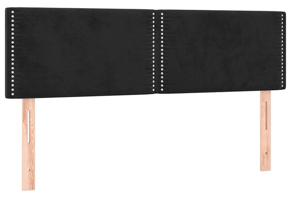 Čelo postele s LED černé 144x5x78/88 cm samet 3121522