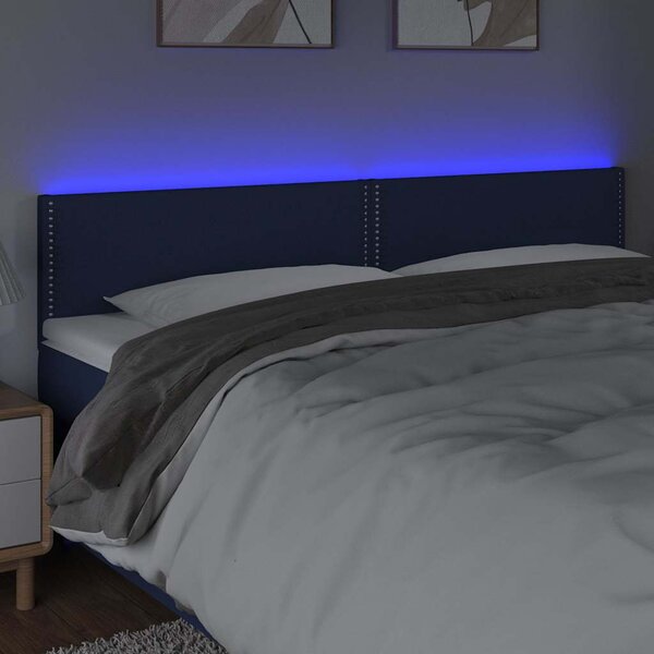 Čelo postele s LED modré 200x5x78/88 cm textil 3121500