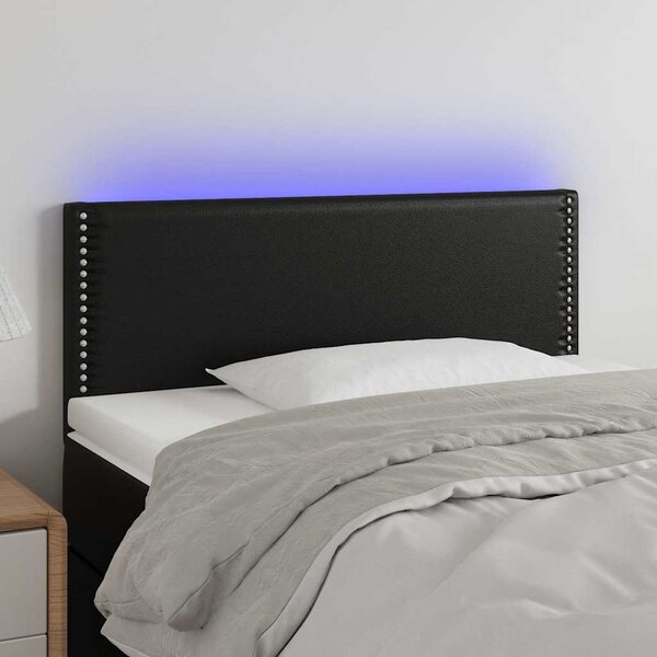 Čelo postele s LED černé 100x5x78/88 cm umělá kůže 3121556
