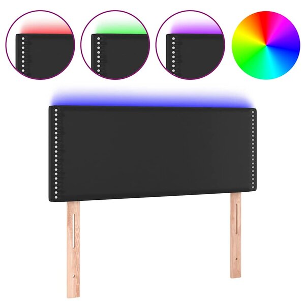 Čelo postele s LED černé 100x5x78/88 cm umělá kůže 3121556