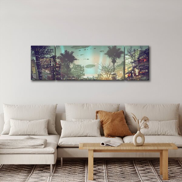 Obraz - město v budoucnosti (170x50 cm)