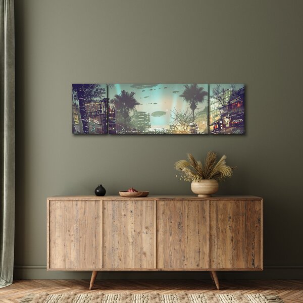 Obraz - město v budoucnosti (170x50 cm)