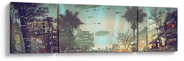 Obraz - město v budoucnosti (170x50 cm)
