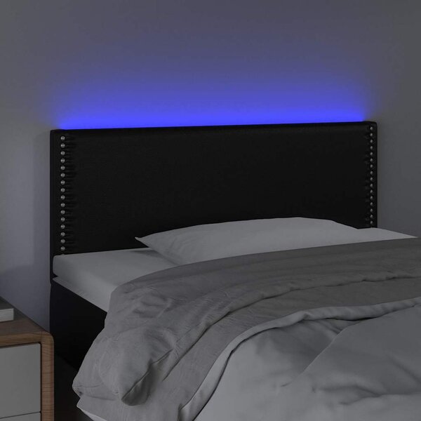 Čelo postele s LED černé 100x5x78/88 cm umělá kůže 3121556