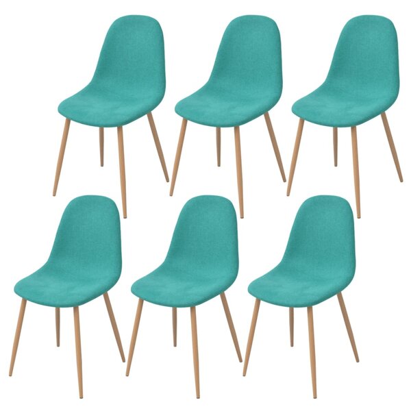 Jídelní židle 6 ks zelené textil