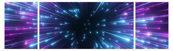 Obraz - Neonový prostor (170x50 cm)