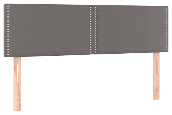 Čelo postele s LED šedé 144x5x78/88 cm umělá kůže 3121566