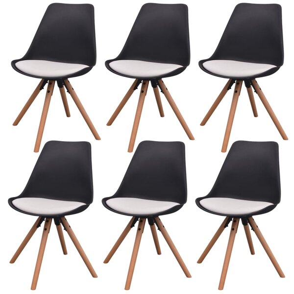 Jídelní židle 6 ks černé a bílé umělá kůže