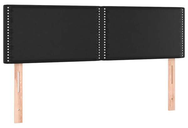 Čelo postele s LED černé 144x5x78/88 cm umělá kůže 3121562