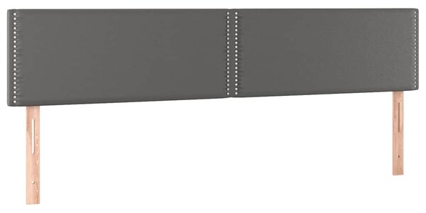 Čelo postele s LED šedé 200x5x78/88 cm umělá kůže 3121584