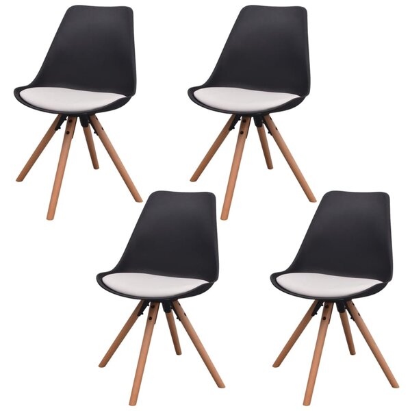 Jídelní židle 4 ks černé a bílé umělá kůže