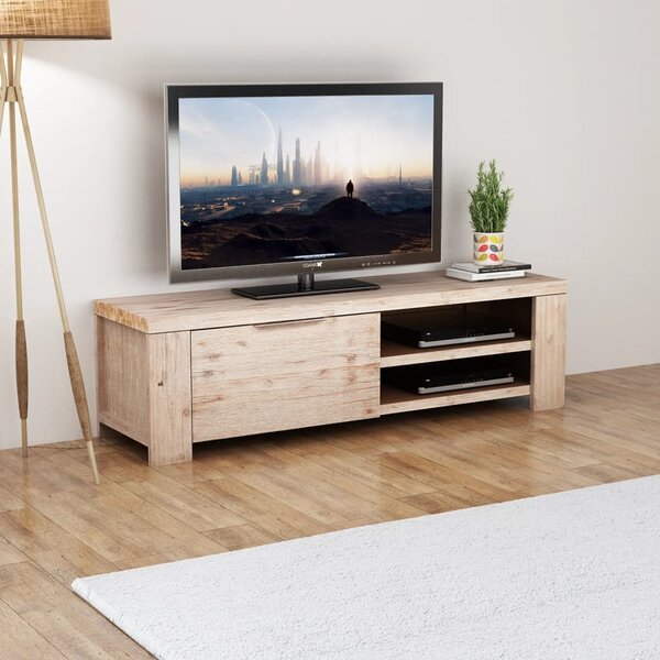TV stolek masivní kartáčované akáciové dřevo 140x38x40 cm
