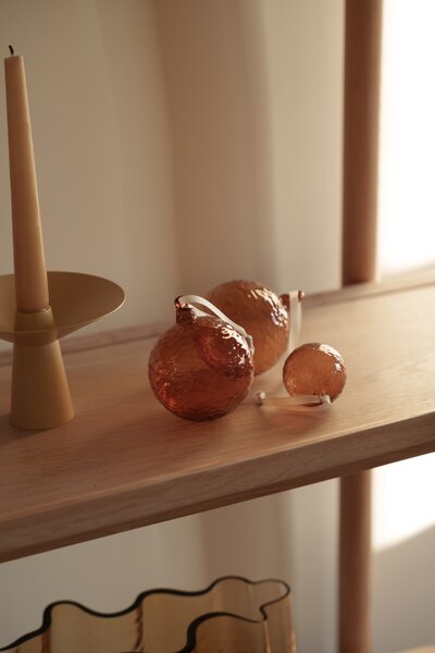 COOEE Design Skleněná baňka Gry Marble Cognac - 8 cm CED483