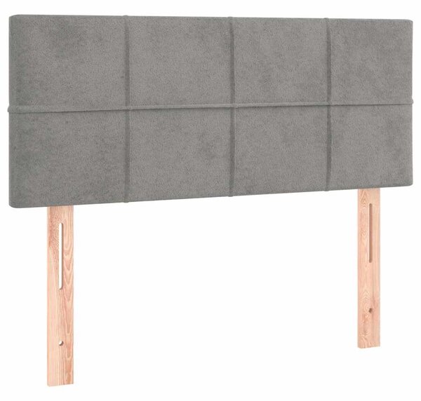Čelo postele s LED světle šedé 80 x 5 x 78/88 cm samet 3121642