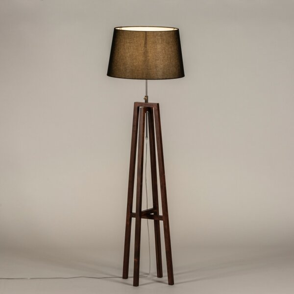 Stojací designová lampa Paola Black and Dark Brown (LMD)