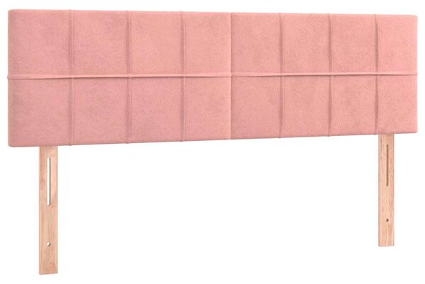 Box spring postel s matrací a LED růžová 140x190 cm samet 3134404