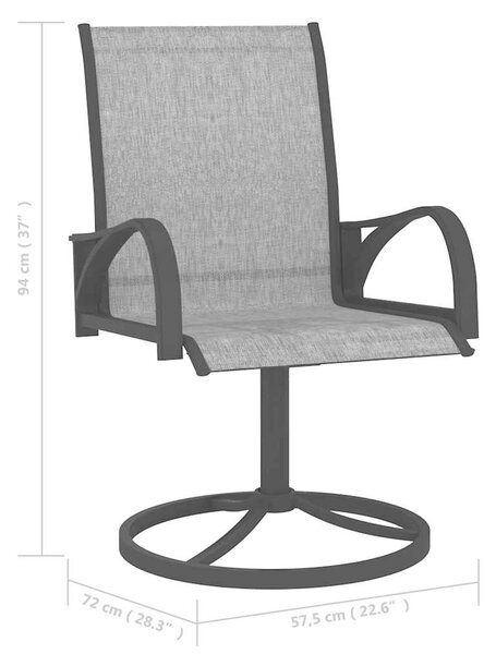 Zahradní otočná křesla 2 ks textilen a ocel šedá 312167