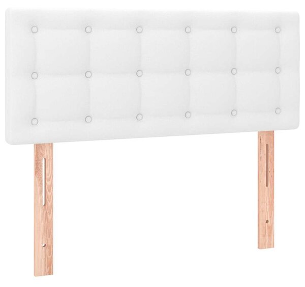 Čelo postele s LED bílé 80 x 5 x 78/88 cm umělá kůže 3121685