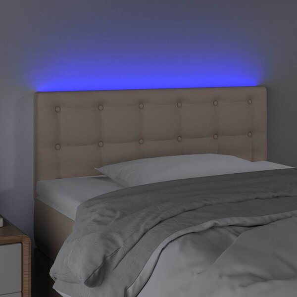 Čelo postele s LED cappuccino 80 x 5 x 78/88 cm umělá kůže 3121689
