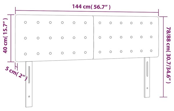 Čelo postele s LED cappuccino 144x5x78/88 cm umělá kůže 3121707