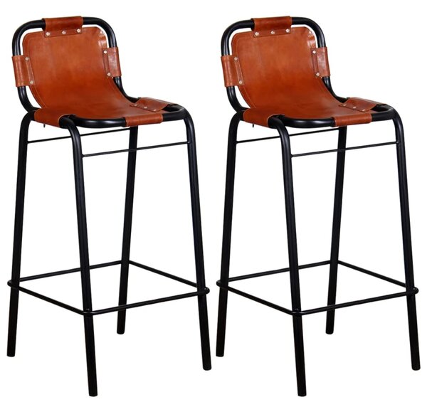 Barové stoličky 2 ks pravá kůže