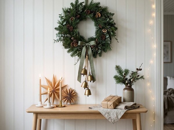Vánoční závěsná dekorace GOLDEN BELLS 35 cm, zlatá