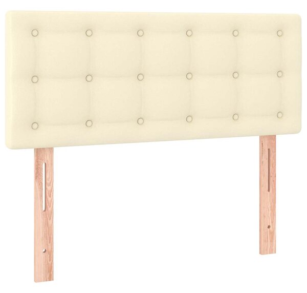 Čelo postele s LED krémové 90x5x78/88 cm umělá kůže 3121692