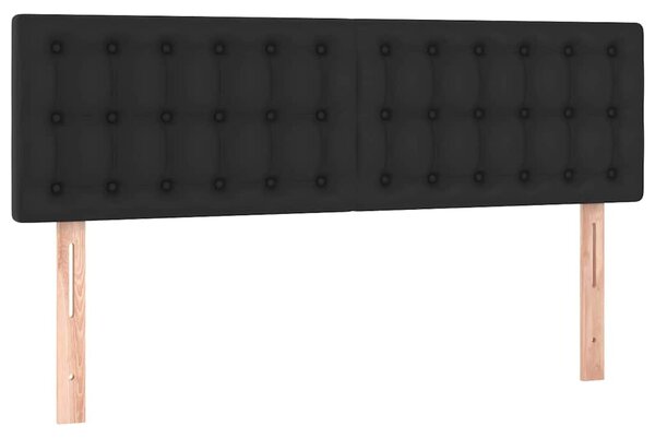 Čelo postele s LED černé 144x5x78/88 cm umělá kůže 3121702