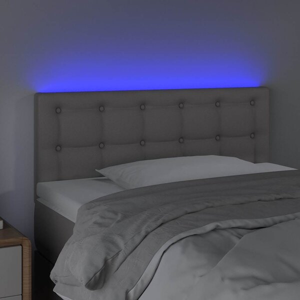 Čelo postele s LED šedé 100x5x78/88 cm umělá kůže 3121700