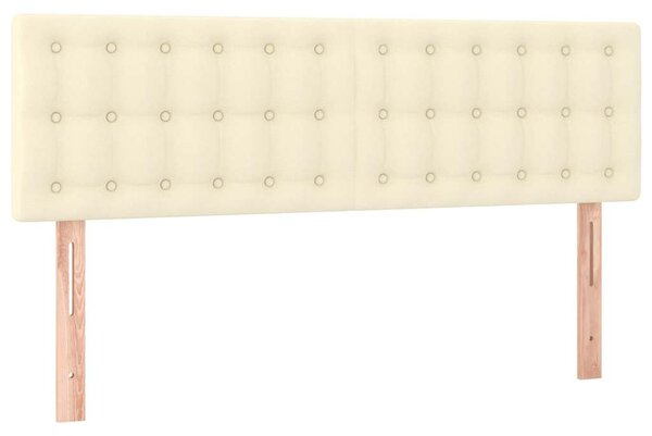 Čelo postele s LED krémové 144x5x78/88 cm umělá kůže 3121704