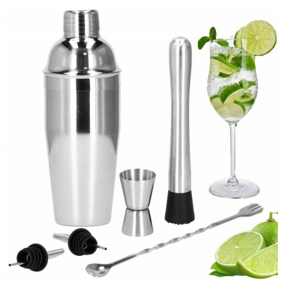 Barmanská sada 550 ml SPRINGOS Lounge KI0013 6ks stříbrná