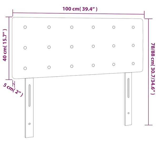 Čelo postele s LED modré 100x5x78/88 cm textil 3122042
