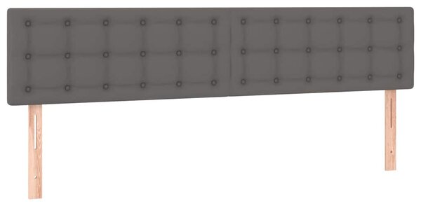 Čelo postele s LED šedé 160x5x78/88 cm umělá kůže 3121712