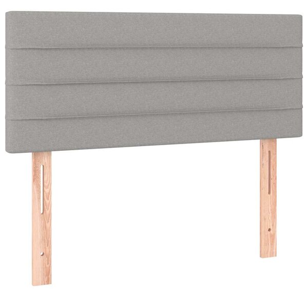 Čelo postele s LED světle šedé 80 x 5 x 78/88 cm textil 3121726