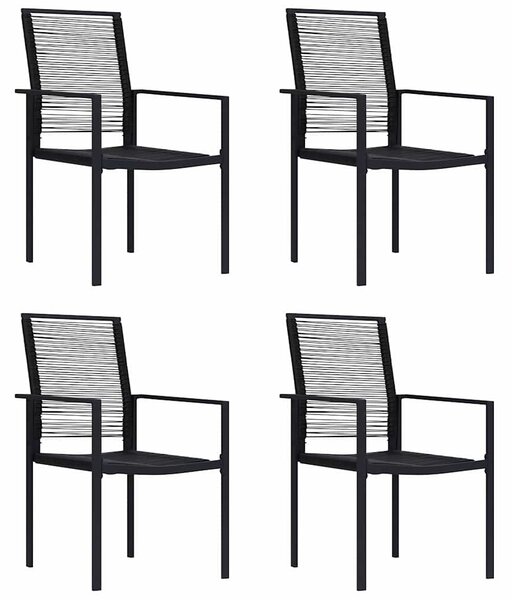 Zahradní židle 4 ks PVC ratan černé 312172