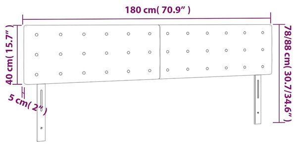 Čelo postele s LED černé 180x5x78/88 cm umělá kůže 3121714