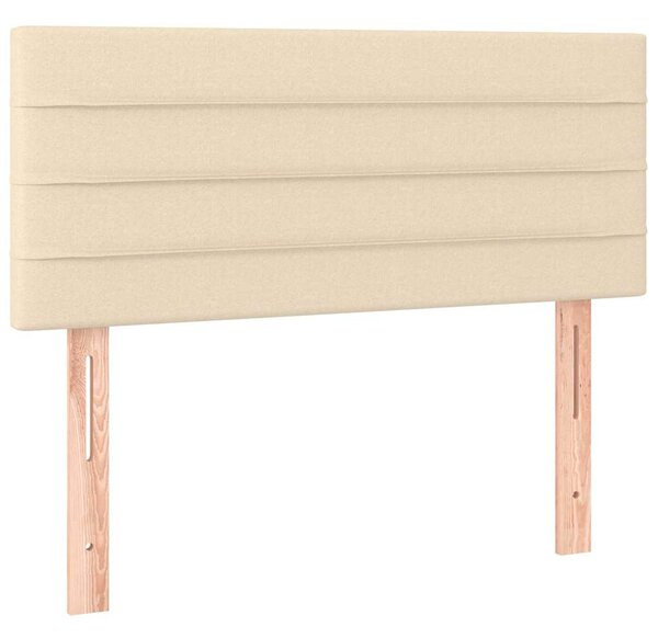 Box spring postel s matrací a LED krémová 80 x 200 cm textil 3133194