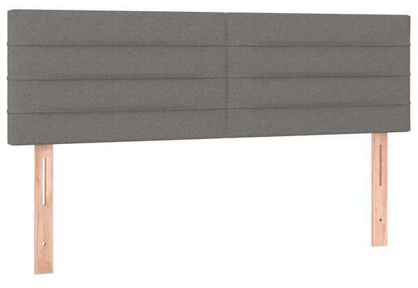 Box spring postel s matrací a LED tmavě šedá 140x200 cm textil 3133798