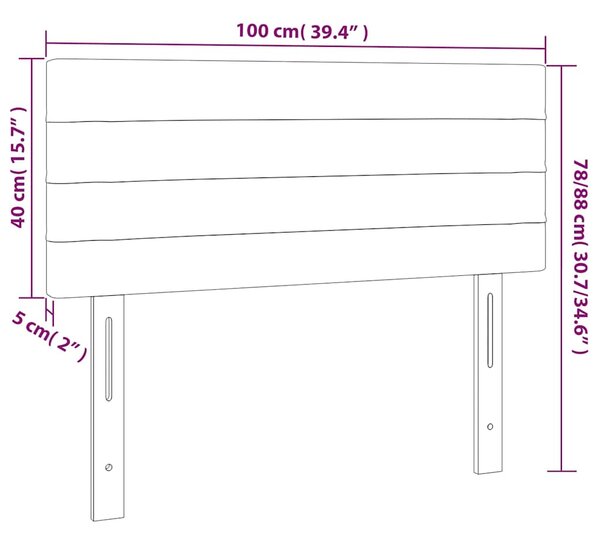Čelo postele s LED růžové 100x5x78/88 cm samet 3121799