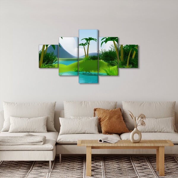 Obraz - Jezera v jungli (125x70 cm)
