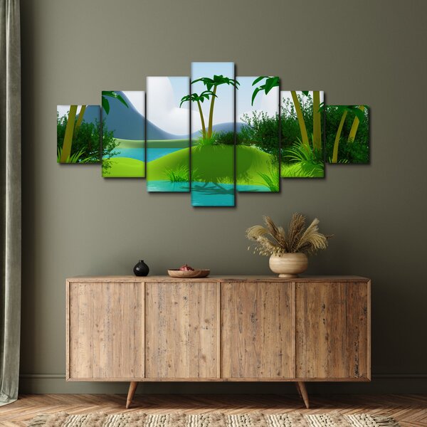 Obraz - Jezera v jungli (210x100 cm)