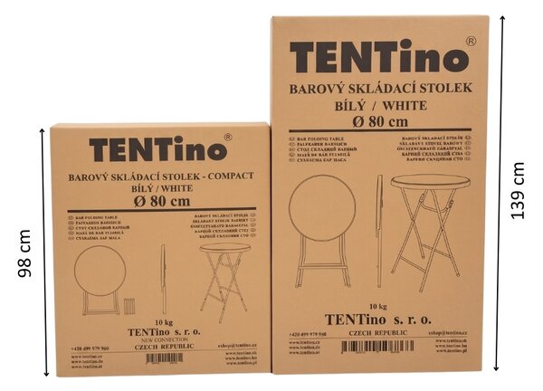 TENTino Bistro stolek koktejlový průměr 80 cm, bílý, BSTL80