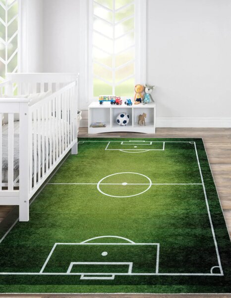 Dětský koberec JUNIOR 51307.803 hřiště / fotbal, zelený
